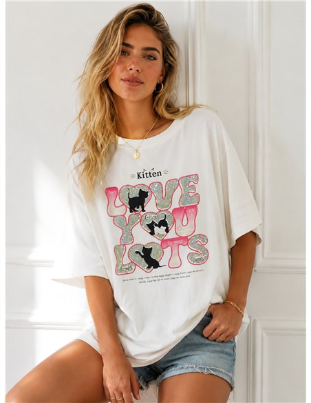 Camiseta maxi gatitos love