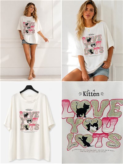 Camiseta maxi gatitos love 2