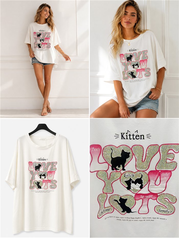 Camiseta maxi gatitos love
