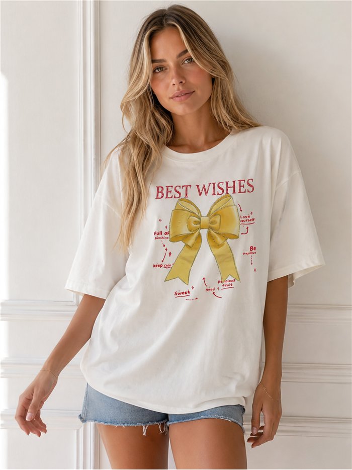 Camiseta maxi lazo amarillo