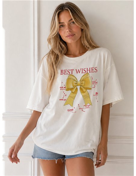Camiseta maxi lazo amarillo