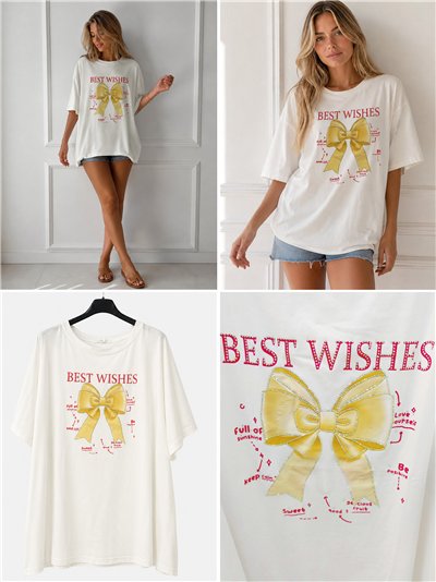 Camiseta maxi lazo amarillo 2