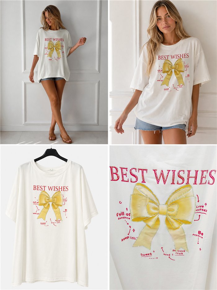 Camiseta maxi lazo amarillo