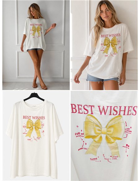 Camiseta maxi lazo amarillo