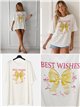 Camiseta maxi lazo amarillo