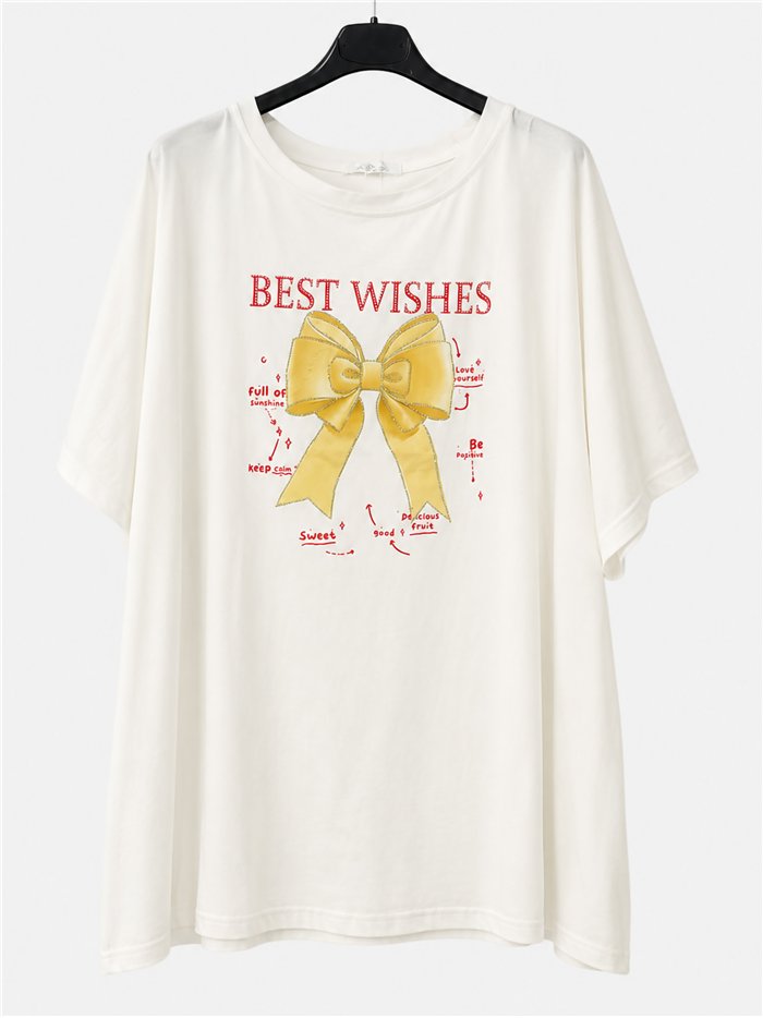 Camiseta maxi lazo amarillo