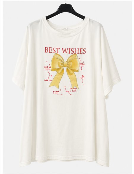 Camiseta maxi lazo amarillo