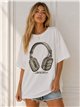 Camiseta maxi auriculares topitos
