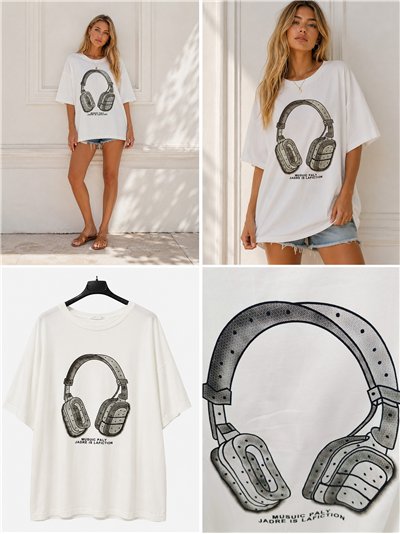 Camiseta maxi auriculares topitos 2