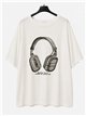 Camiseta maxi auriculares topitos
