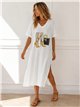 Vestido midi ilustración moda