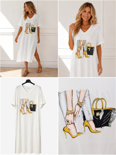 Vestido midi ilustración moda 2