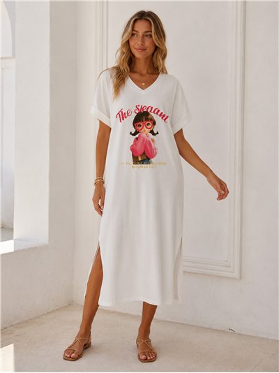 Vestido midi chica pop rosa