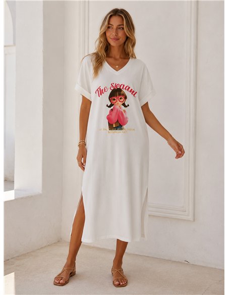 Vestido midi chica pop rosa