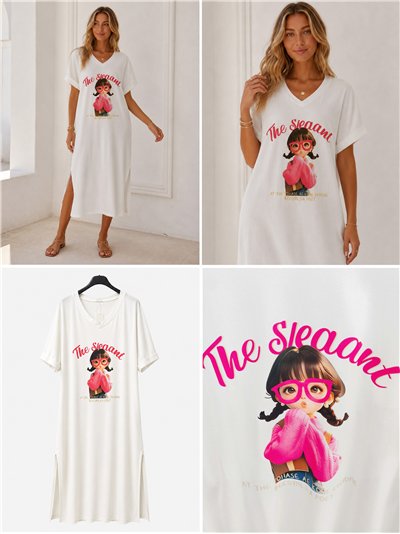Vestido midi chica pop rosa 2