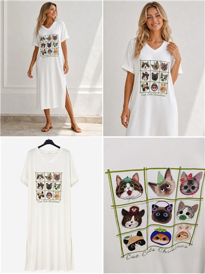 Vestido midi gatitos 2