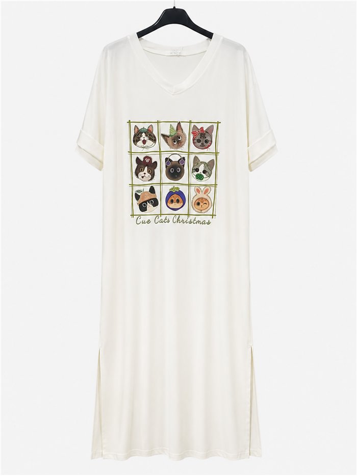 Vestido midi gatitos