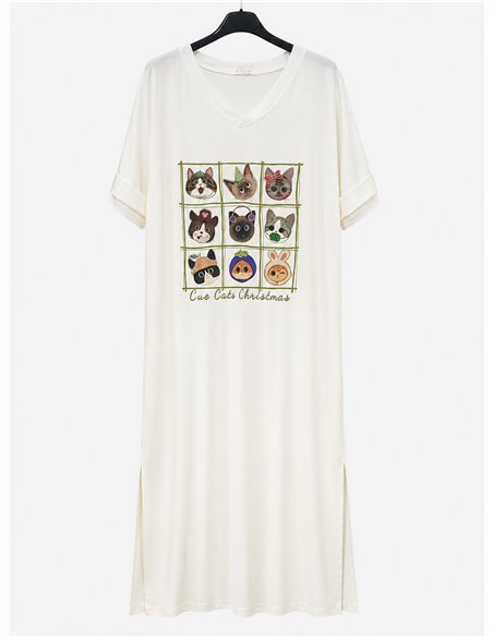 Vestido midi gatitos