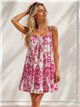 Vestido corto de tirantes con estampado paisley