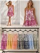 Vestido corto de tirantes con estampado paisley