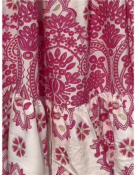 Vestido corto de tirantes con estampado paisley