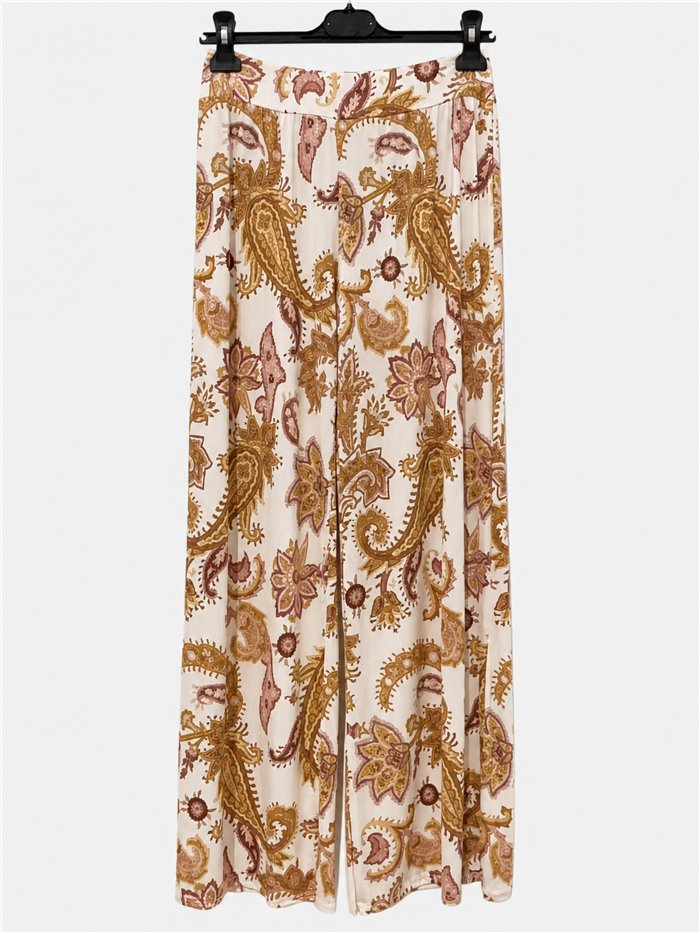 Pantalón lycra palazzo estampado paisley