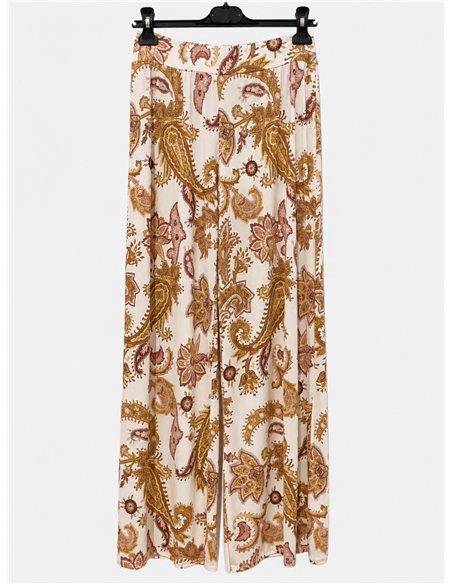 Pantalón lycra palazzo estampado paisley