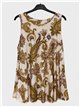 Blusa lycra sin mangas con estampado paisley