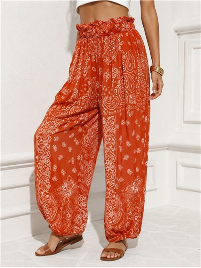 Pantalón fluido estampado bandana
