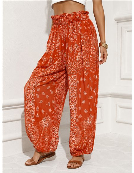 Pantalón fluido estampado bandana