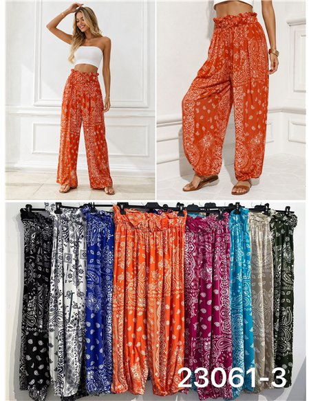 Pantalón fluido estampado bandana