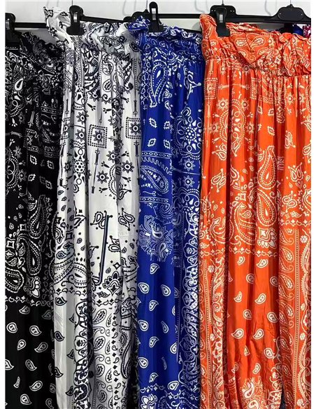 Pantalón fluido estampado bandana