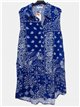 Vestido corto camisero sin mangas estampado bandana