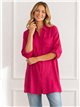 Camisa larga fluida con bolsillo