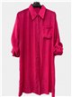 Camisa larga fluida con bolsillo