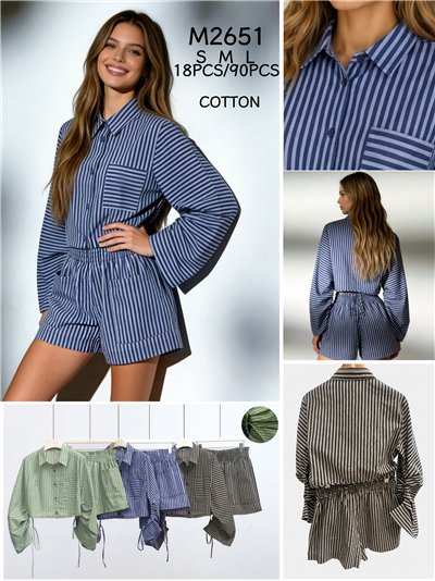 Conjunto camisa rayas y short 2