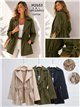 Chaqueta parka algodón con cintura ajustable