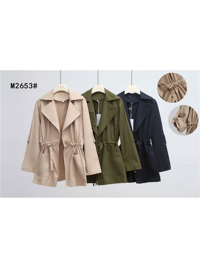 Chaqueta parka algodón con cintura ajustable