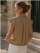 Camisa algodón con botones grandes