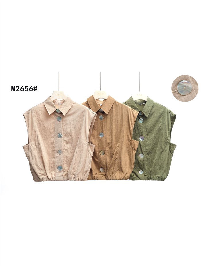 Camisa algodón con botones grandes