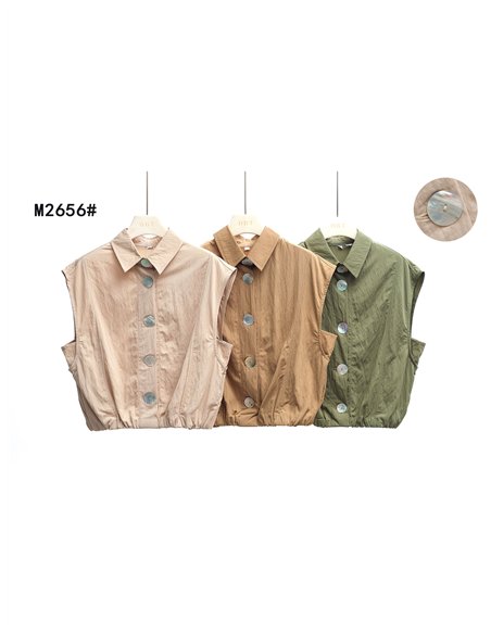 Camisa algodón con botones grandes