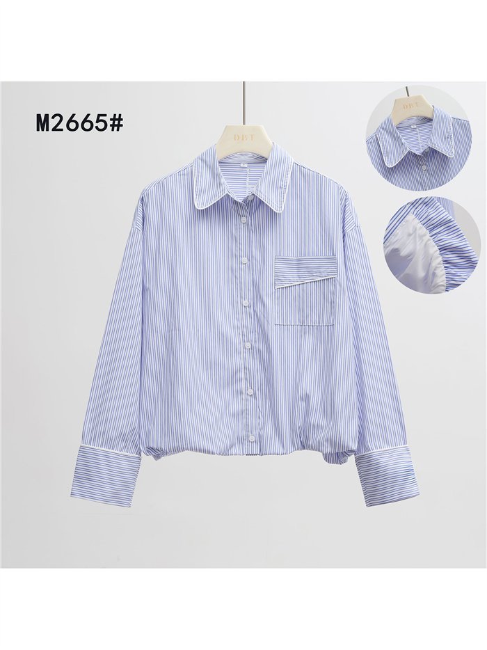 Camisa rayas algodón con bolsillo