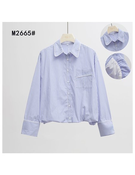Camisa rayas algodón con bolsillo