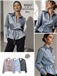 Camisa satinada lunares con cintura ajustable