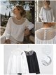 Blusa algodón con canesú rejilla