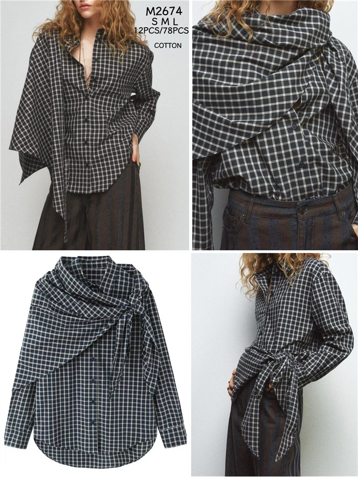 Camicia a quadri con fazzoletto