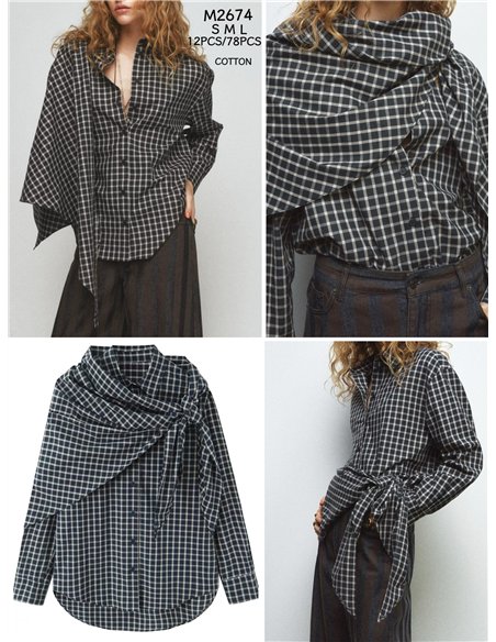 Camicia a quadri con fazzoletto