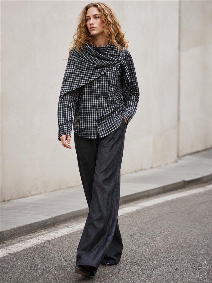 Camicia a quadri con fazzoletto