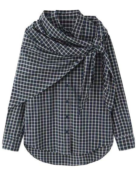 Camicia a quadri con fazzoletto