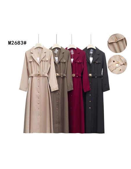 Vestido midi camisa com cinto